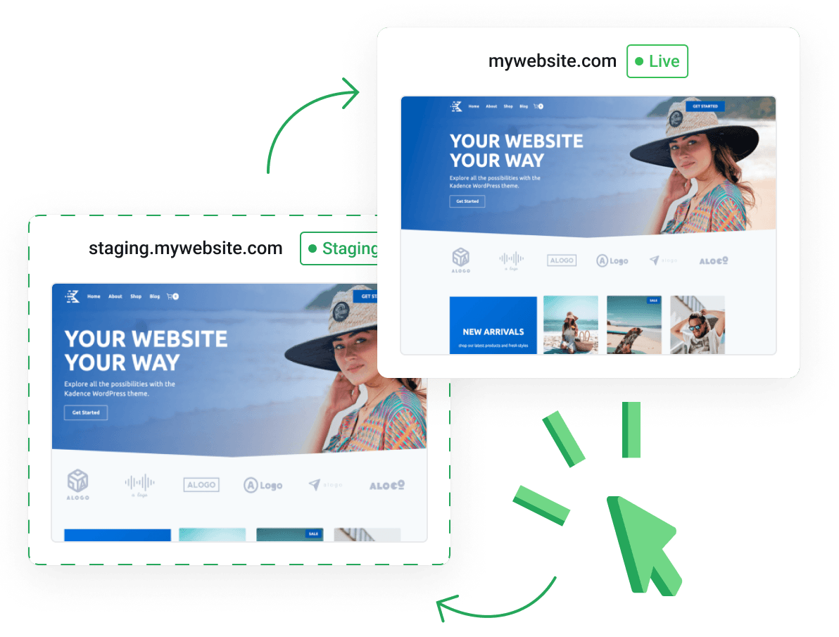 One-click WordPress staging environment